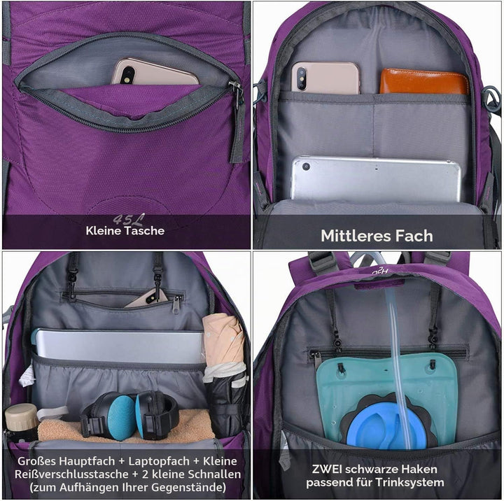 G4Free 45L Wanderrucksäcke mit Regenschutz Wasserdicht Trekkingrucksack Reiserucksack Outdoor Campin
