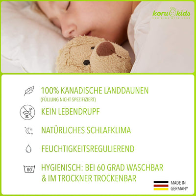 Koru Kids® Kinderwagendecke 80x80 cm - 100% Daunen – Decke Kinderwagen Winter – bis 60 Grad waschbar