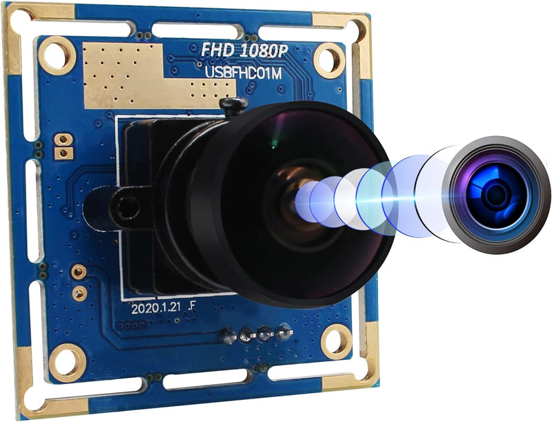 ELP USB Kamera Modul Weitwinkel 170 Grad Fischaugenobjektiv USB Kamera 2MP 1080P Webcam Hohe Bildrat