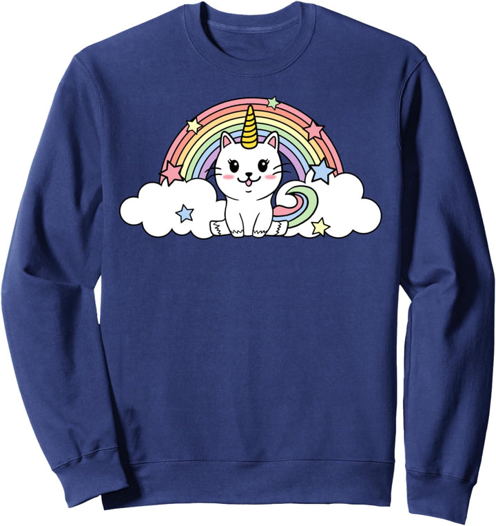 Caticorn Rainbow Portrait Sweatshirt