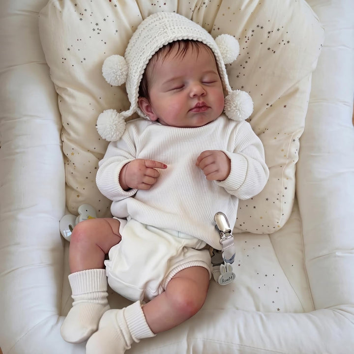 Zero pam Süss Reborn Puppen Lebensecht 50 cm Reborn Baby Vollsilikon Lebensecht Mädchen Augen Zu, Pu