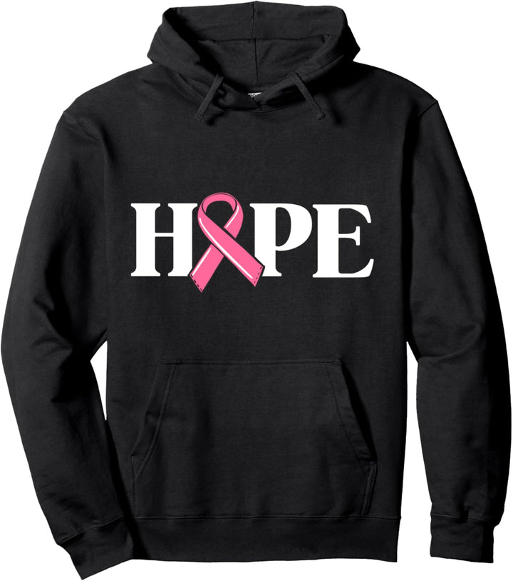 Hope Breast Cancer Shirts For Women Gift Ribbon Awareness Pullover Hoodie