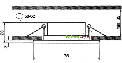 vislux LED Einbaustrahler 230V - 58mm - 70mm - Edelstahlgebürstete Einbauspots Badezimmer- Energiesp