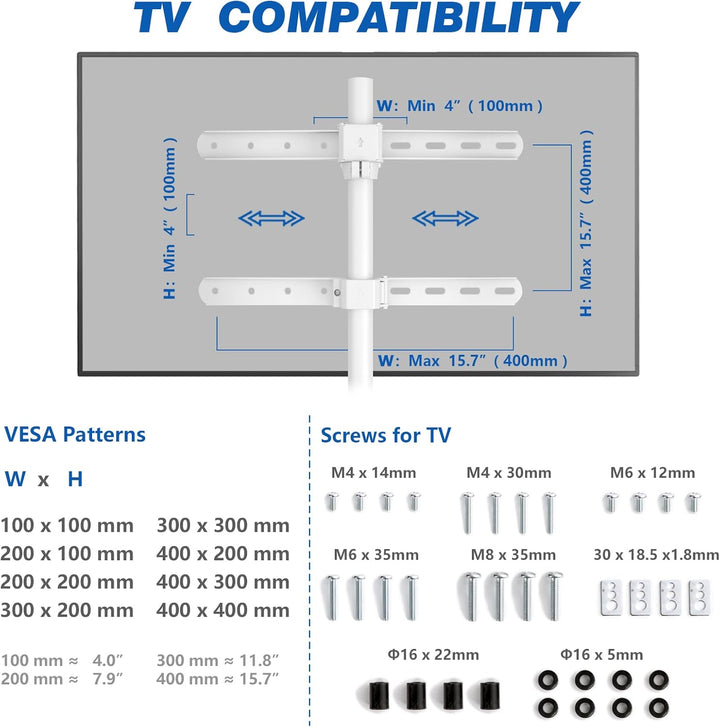 RFIVER Tripod TV Ständer Stativ Ständer Tripod Fernsehständer TV Bodenständer mit Staffelei Höhenver