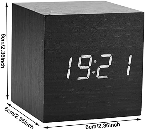 6x6x6cm Hölzerne Elektronik, Wecker Tischuhr Temperatur Kleine Digitaluhr Digitale Holzzegar Cyfrowy