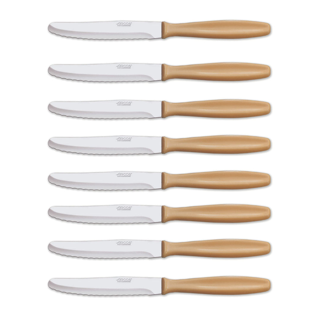 Arcos 705300 Tafelmesser-Set | 8 Stück | Tischmesser | Sägeblätter aus Edelstahl | NITRUM Griff aus