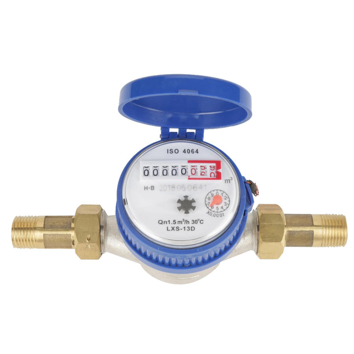 Wasseruhr Garten Geeicht, 15mm Wasserzähler Geeicht, 1/2 Zoll Gartenwasserzähler mit Armaturen, für