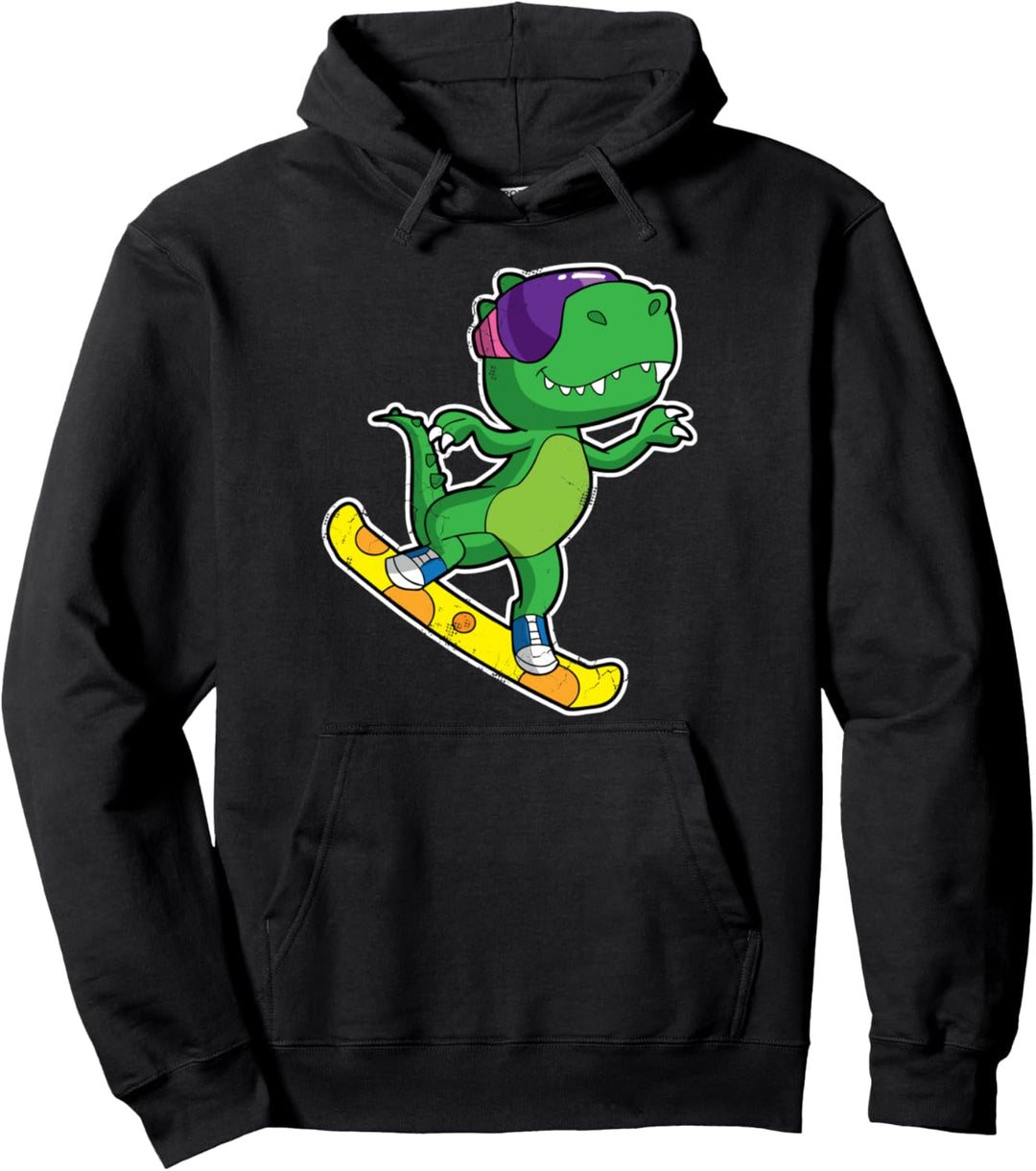 T Rex Snowboarder Snowboard Dinosaur Winter Sports Pullover Hoodie