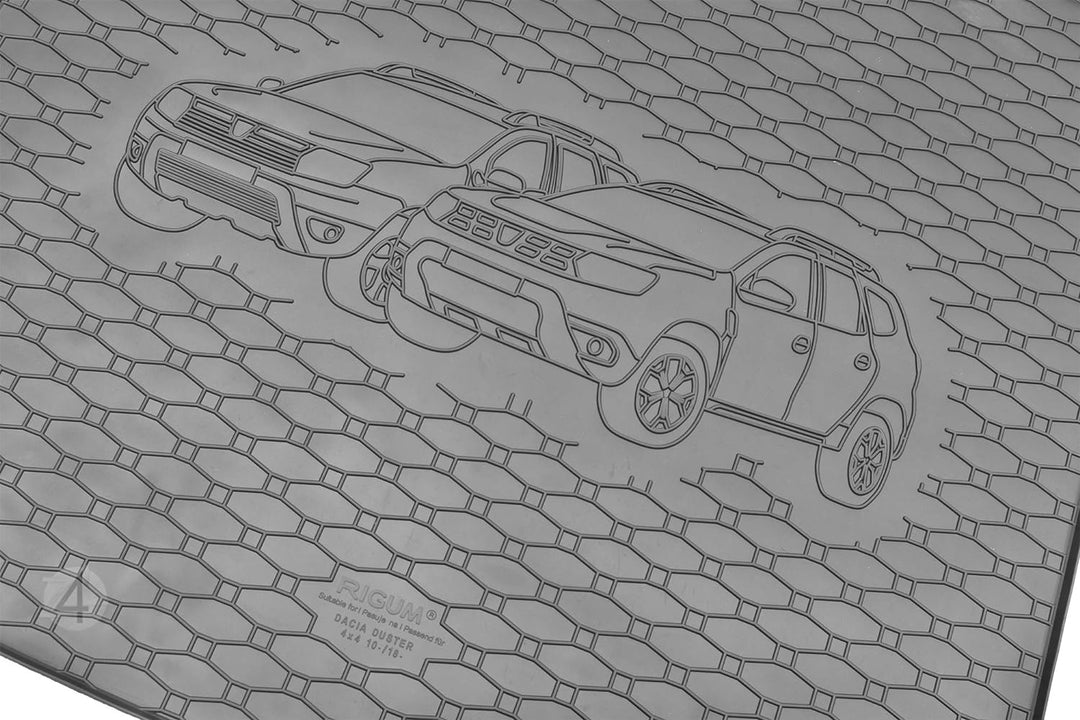 Passgenaue Kofferraumwanne und Gummifussmatten geeignet für Dacia Duster 4x4 ab 2018