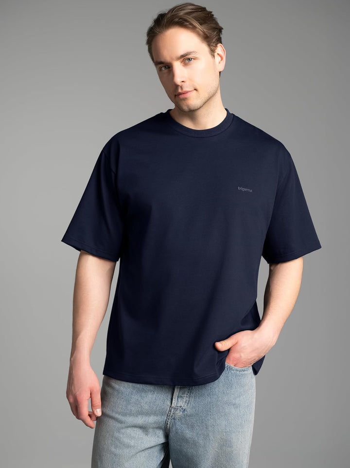 Trigema Heavy Oversized T-Shirt, S Navy