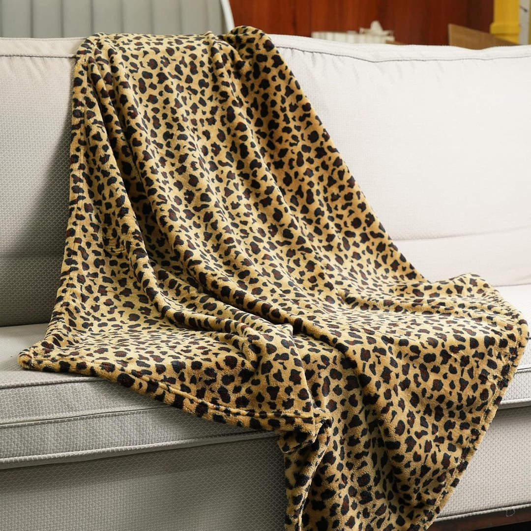 DREAMLANDING Decke für Sofa-230 x 260 cm Gepard-Kuscheldecke Flauschig weich, bunt, übergross, dekor
