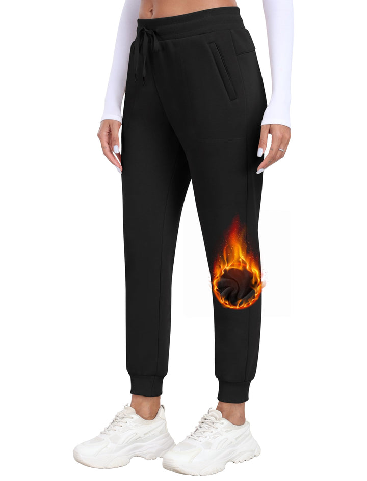 MoFiz Jogginghose Damen Thermohose Mikrofleece Sporthose Atmungsaktiv Waterproof Sweatpants mit Reis