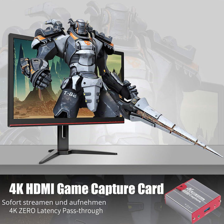 TreasLin Capture Card 4K,USB 1080P 60FPS Video Capture Karte,HDMI Passthrough Arbeiten mit DSLR Xbox