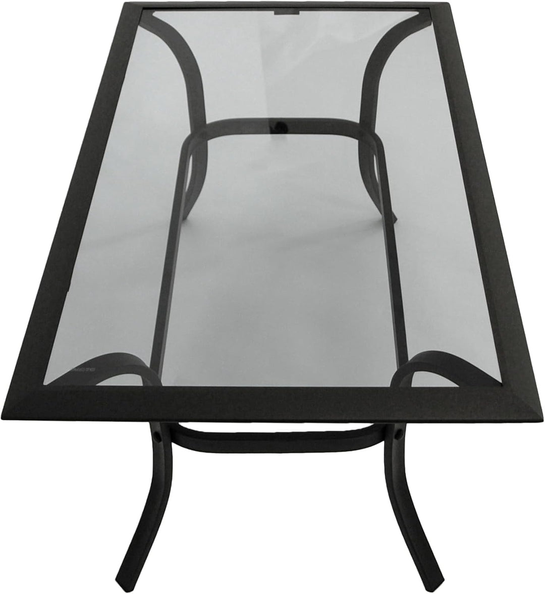 DEGAMO Beistelltisch Zagreb 102x61x48cm, Stahl schwarz, Tischplatte Glas grau getönt, Indoor und Out