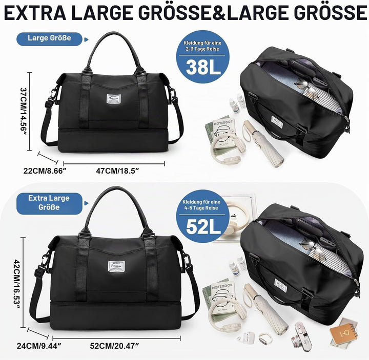 Gross Reisetasche Damen Handgepäck Tasche Sporttasche Weekender Bag Schwimmtasche Wasserdicht Travel