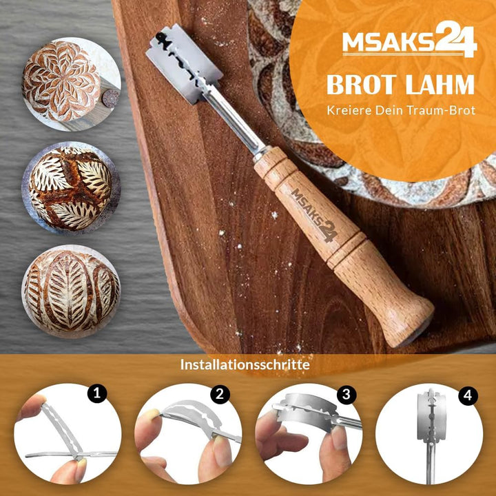 Premium Gärkörbchen Set für Perfektes Brotbacken – Inklusive Rundes Brotkorb Gärkorb 23cm aus Rattan