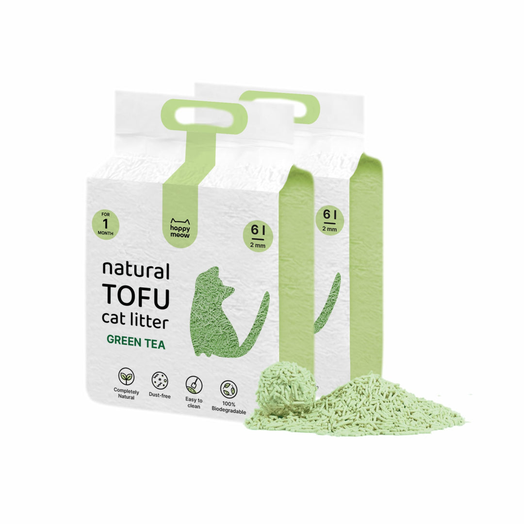Tofu Katzenstreu, Packung mit 2 Stück (12 l / 5 kg), biologisch abbaubar und natürlich, sofortige Bi