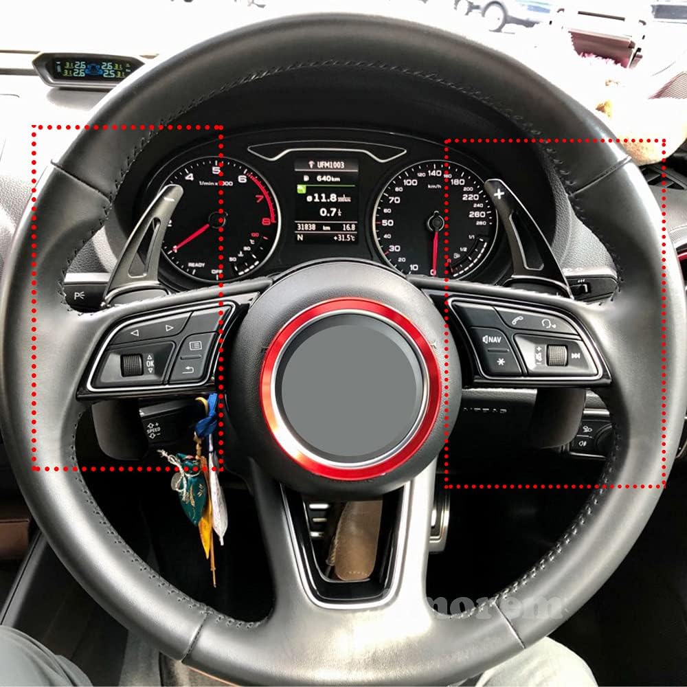HIBEYO Auto Schaltwippen 2 Stücke Lenkrad Schaltpaddel Verlängerung Schaltwippen für Audi A1 A3 A4L
