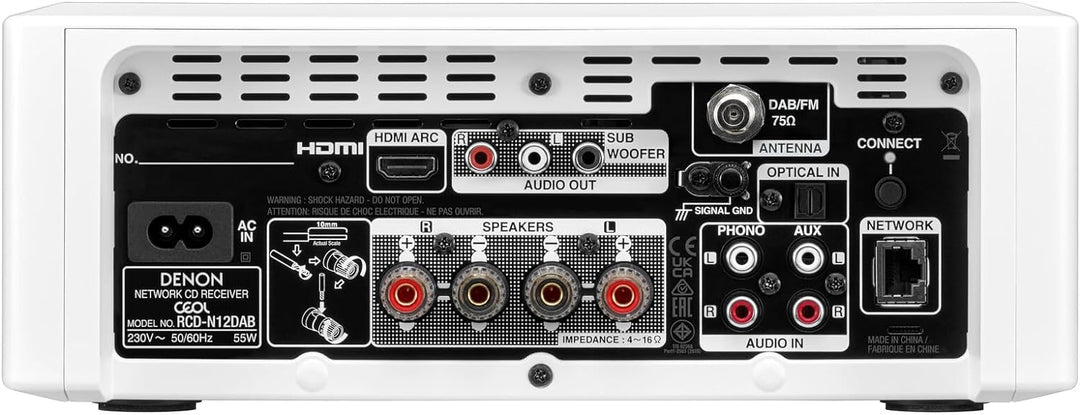 Denon RCD-N12DAB Kompaktanlage, HiFi Verstärker, CD-Player, Internetradio, Musikstreaming, HEOS Mult
