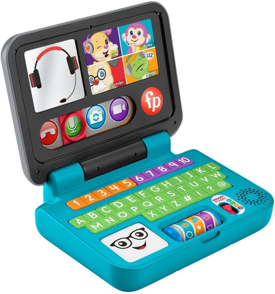 Fisher-Price Lernspass Homeoffice Laptop – elektronisches Lernspielzeug mit Smart-Stages-Lerninhalte