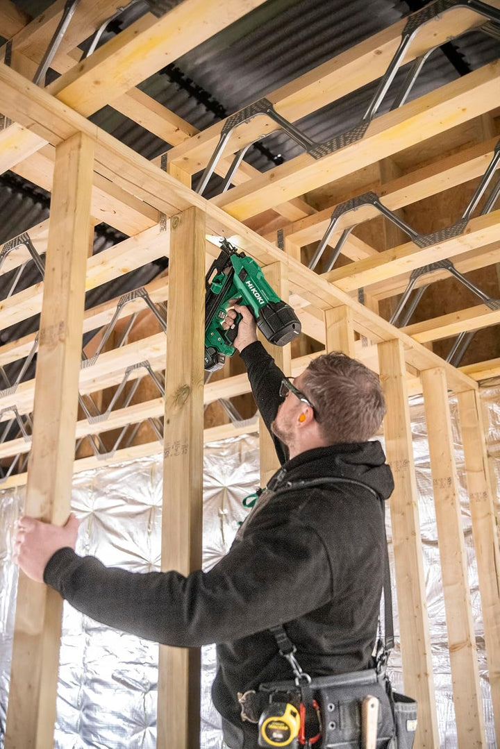 HiKOKI Akku-Streifennagler 34° - 18 V, 50-90 mm Nägel - Leistungsstark, LED-Licht, Brushless Motor,