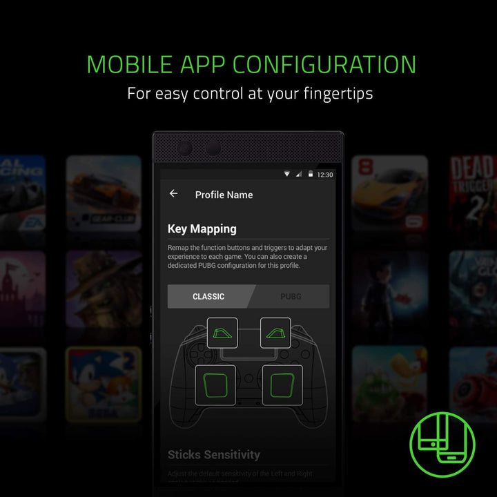 Razer Raiju Mobile - Mobiler Gaming-Controller für Android (Ergonomisches Layout mit Multifunktionst