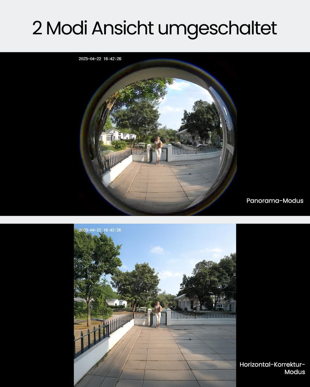 ieGeek Video Türklingel mit Kamera 180° Fisheye, 2K 3MP WLAN-Videotürklingel, AI Bewegungserkennung,