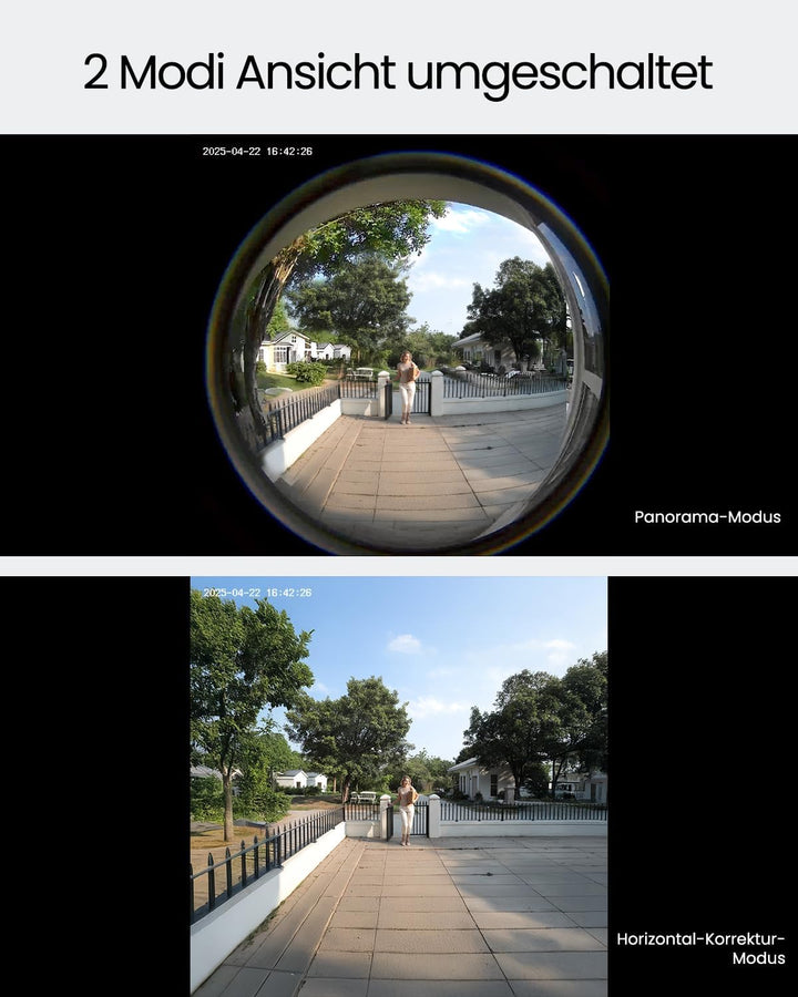 ieGeek Video Türklingel mit Kamera 180° Fisheye, 2K 3MP WLAN-Videotürklingel, AI Bewegungserkennung,