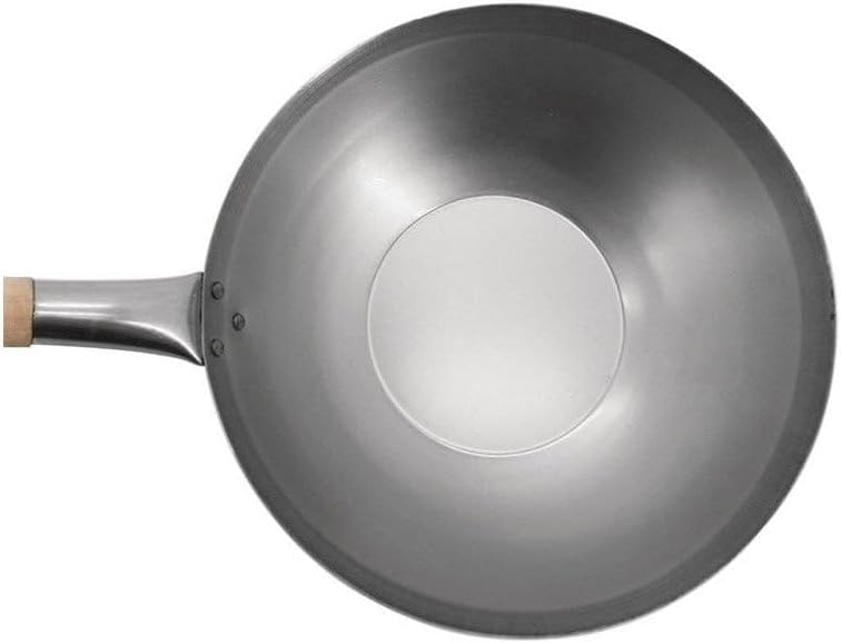 Vogue K296 Wok, Baustahl Flacher Boden, 32,4 cm Durchmesser