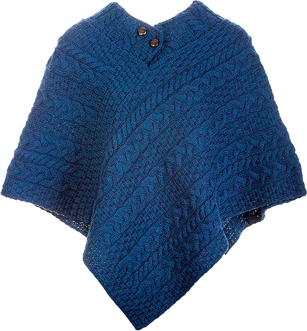 Aran Woollen Mills Damen Pullover Einheitsgrösse Blau, Einheitsgröße Blau