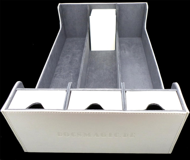 docsmagic.de Premium 3-Row Trading Card Storage Box White + Trays & Divider - MTG PKM YGO - Aufbewah