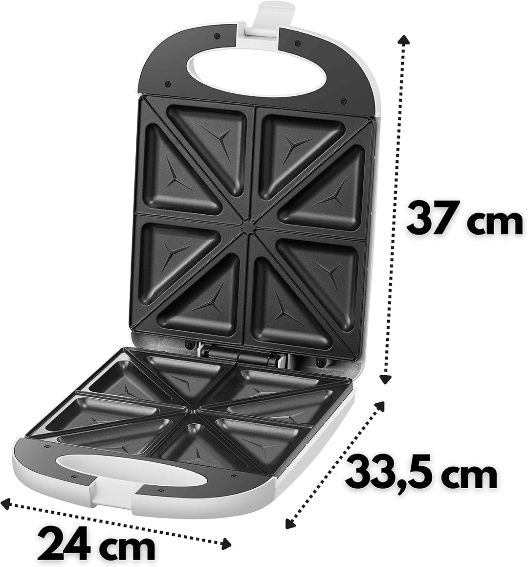 4er Sandwichmaker | 1200 Watt | 8 Sandwichecken | Cool-Touch-Gehäuse | Antihaftbeschichtung | Sandwi