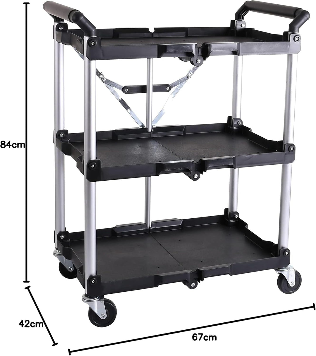 Pallit Servierwagen SERVE mit Rollen | 3 Ebenen | 75 kg Tragkraft | 600 x 380 mm | Rollwagen | Servi