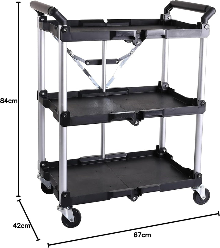 Pallit Servierwagen SERVE mit Rollen | 3 Ebenen | 75 kg Tragkraft | 600 x 380 mm | Rollwagen | Servi