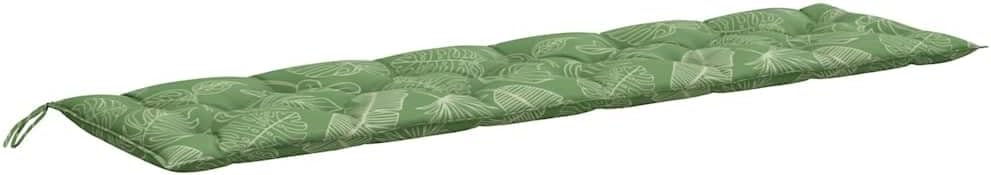 vidaXL Gartenbank-Auflagen 2 STK. Blattmuster 200x50x7 cm Stoff 200 cm Blattmuster, 200 cm Blattmust