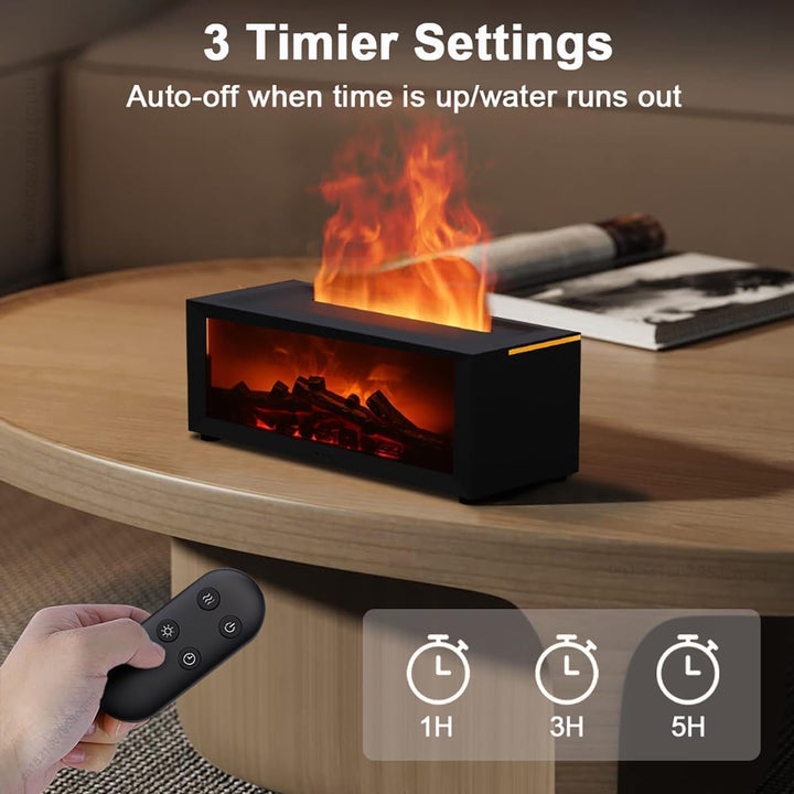 Luftbefeuchter Kamin丨Flammen Aroma Diffuser, 150ml Ätherische Öle Diffuser mit Fernbedienung & 7 Far