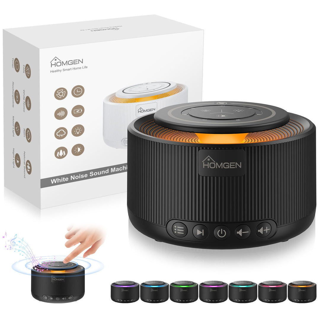 HOMGEN White Noise Machine Weisses Rauschen Maschine Einschlafhilfe Erwachsene Baby mit 3,5 mm Audio