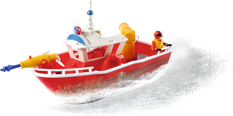 Simba 109252580 - Feuerwehrmann Sam Feuerwehrboot Titan, 32cm, schwimmendes Spielzeug-Schiff, ab 3 J