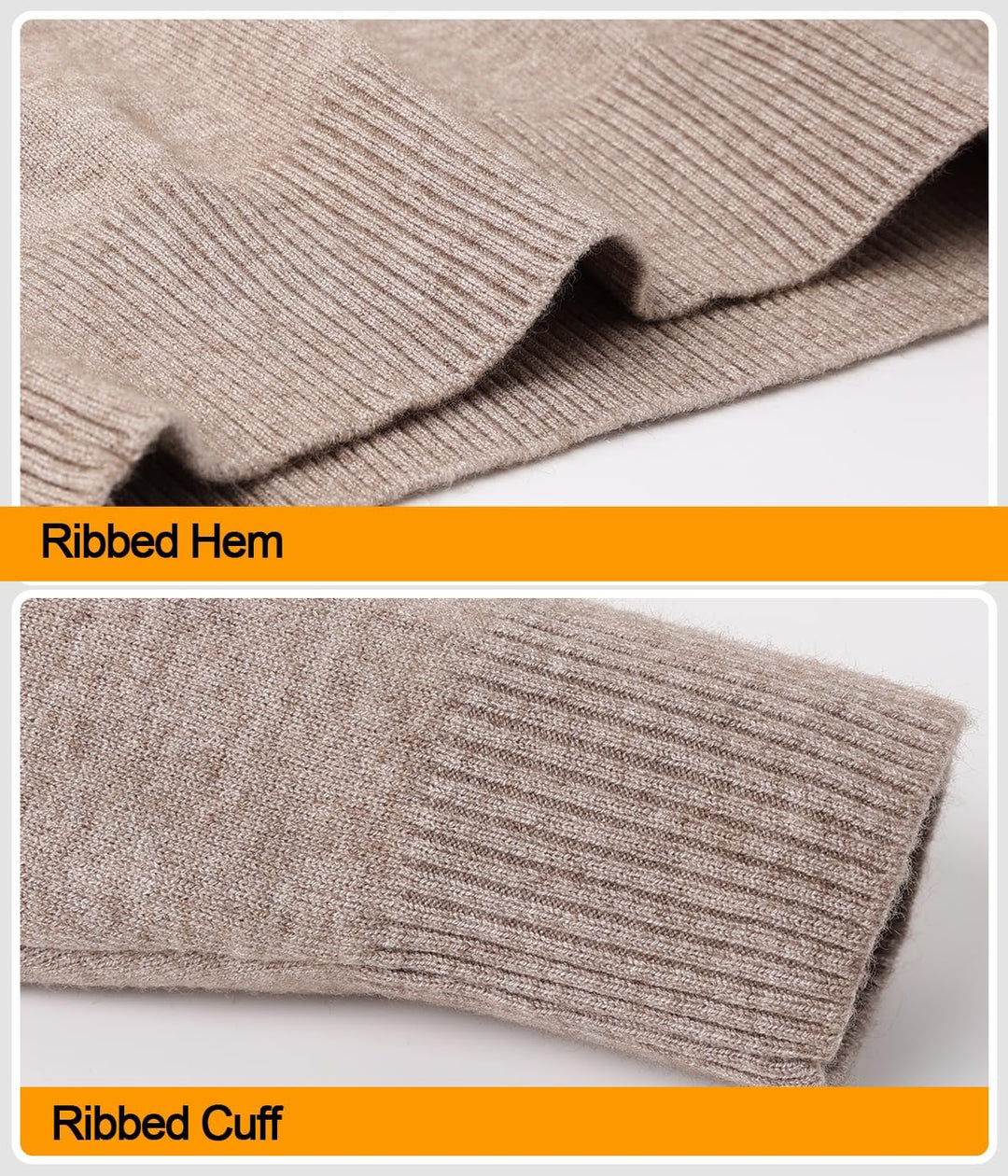 Harbrosrce Herren Strick Pullover V Ausschnitt Strickpullover Feinstrick Mock Hemdkragen Strickwaren
