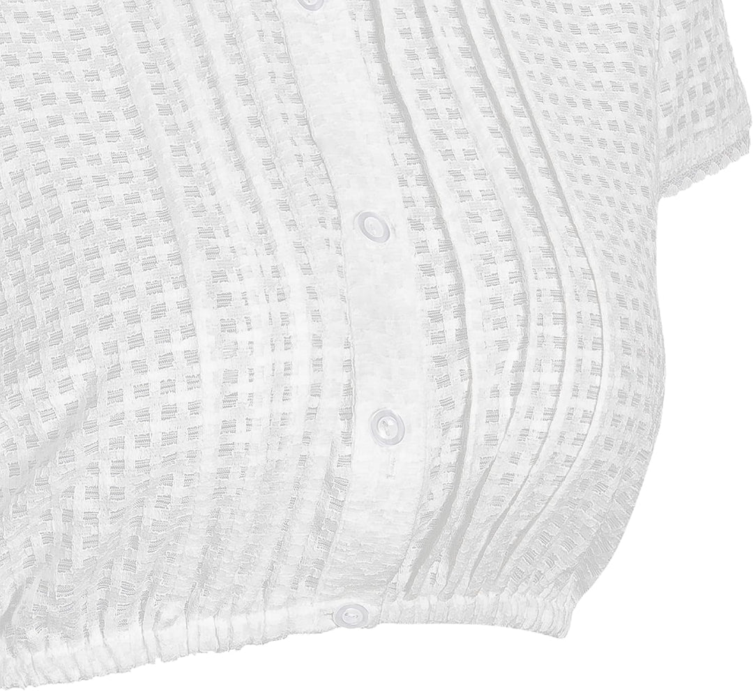 Elegante Blumen Streifen Spitze Hochelastisch Stoff Hochwertig 3/4 Ärmel Dirndlbluse Weiss Spitze Di