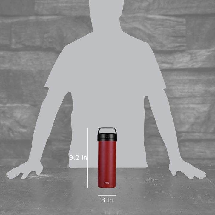 ESPRO – P0 Ultralight – Französische Kaffeepresse für Einzelportionen und leichte Trinkflasche für R