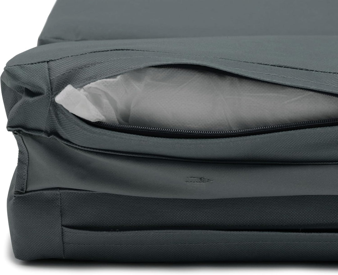 Nexos 2-er Set Liegen-Auflage Kopfkissen für Sauna Garten Terrasse hochwertig anthrazit, Anthrazit