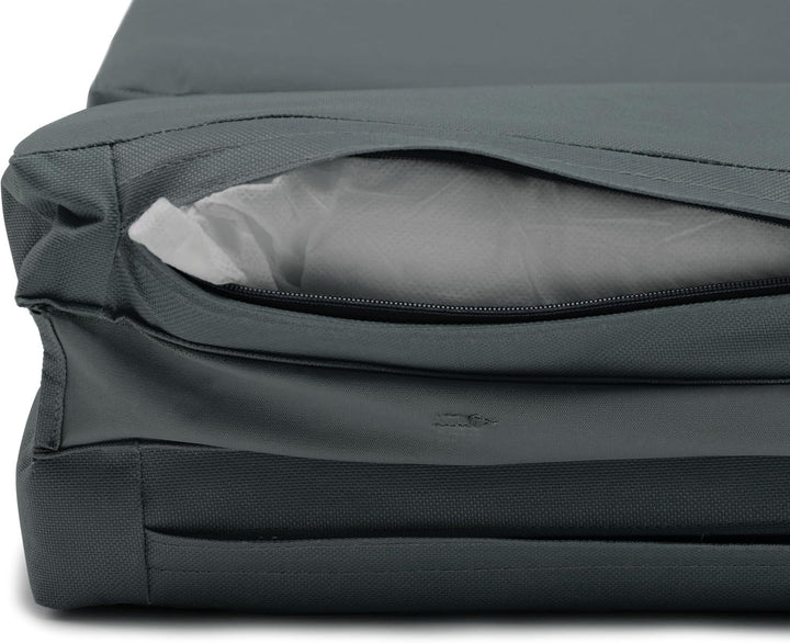 Nexos 2-er Set Liegen-Auflage Kopfkissen für Sauna Garten Terrasse hochwertig anthrazit, Anthrazit