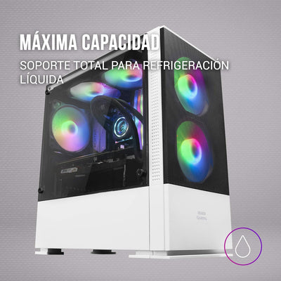 Mars Gaming MCZW, Premium-Kompakt-PC-Gehäuse, MicroATX, Panel + Front Mesh, Weiss, MCZW