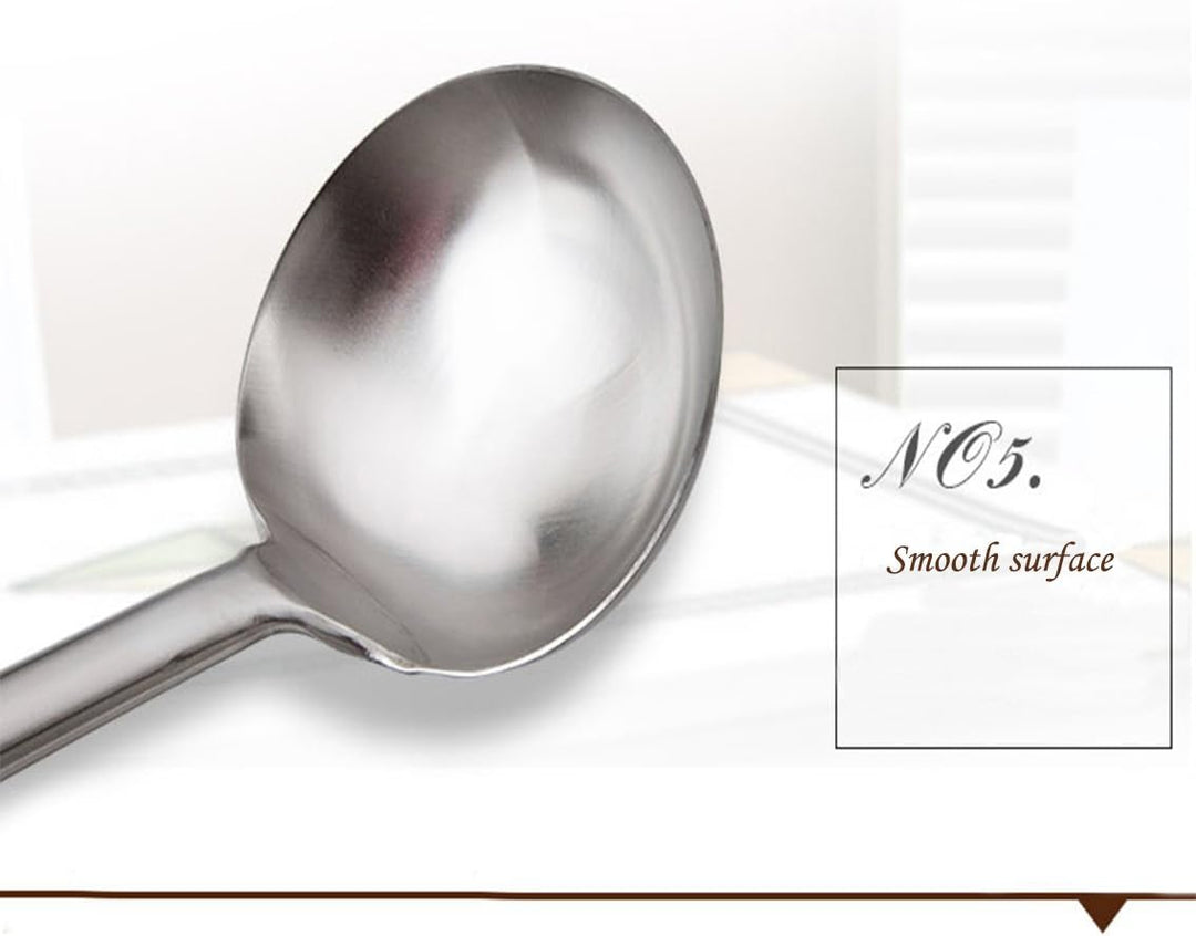 TENTA Kitchen Professional Large Stainless Steel Serving Ladle Spoon - Gravy Ladle Soup Spoon for Sc