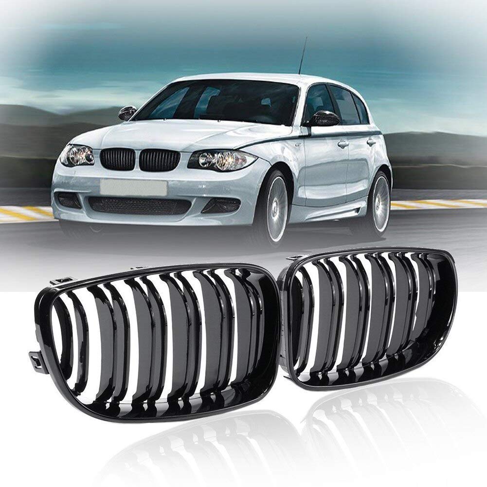 Kühlergrill für E81, E82, E87, E88, LCI 2008-2011, Schwarz, glänzend, 2 Stück