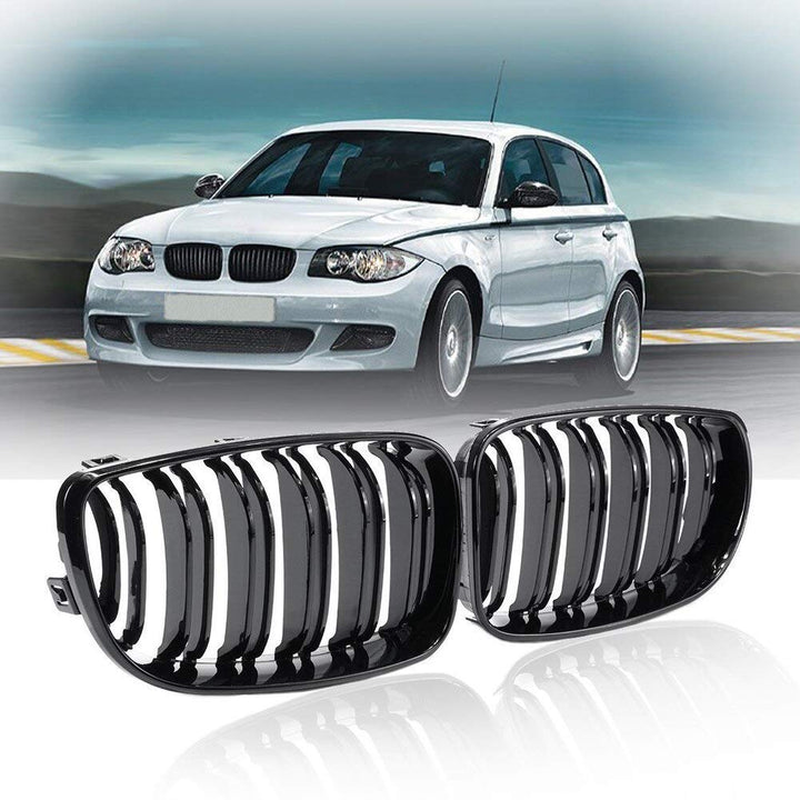 Kühlergrill für E81, E82, E87, E88, LCI 2008-2011, Schwarz, glänzend, 2 Stück