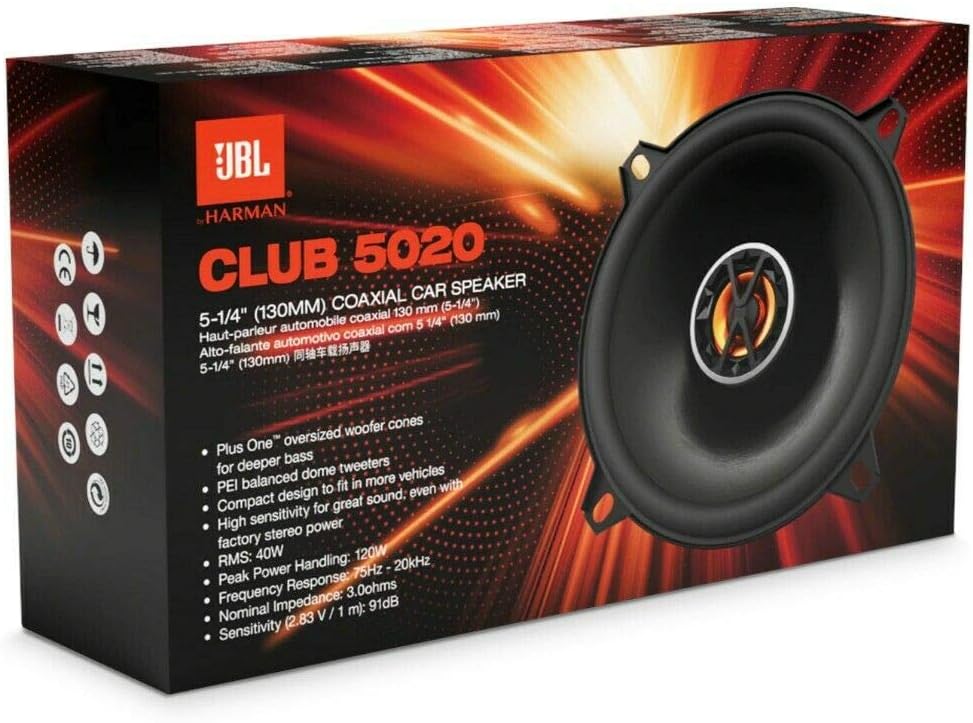 2 Lautsprecher JBL Club 5020 koaxial 13,00 cm 130 mm 5,25" Durchmesser 40 watt rms und 120 watt max