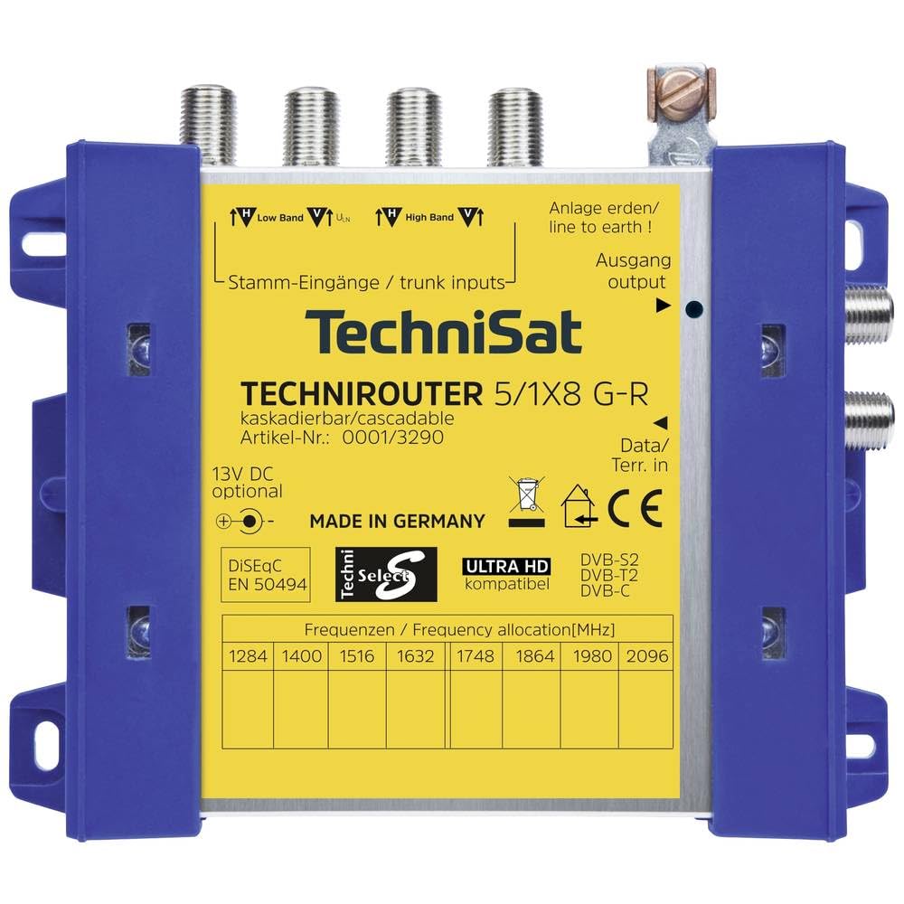 TechniSat TECHNIROUTER 5/1 x 8 G-R – kaskadierbare digitale Einkabellösung für 8 Teilnehmer (Grundei