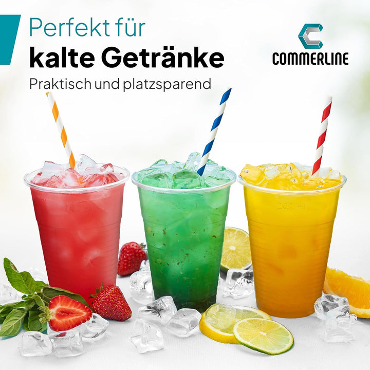 800 Stück Commerline Plastikbecher 0,4L Trinkbecher | Einweg Plastik Becher Einwegbecher Partybecher